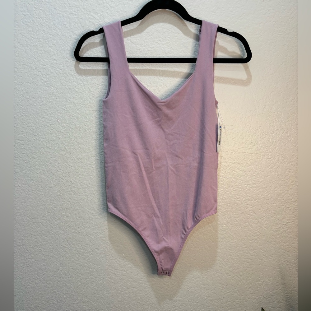 NWT- Free People Intimately Thong Bodysuit w Snap Crotch Lt Purple Size Medium